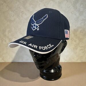 U.S. Air Force USAF Logo USA Military Navy Blue Adjustable Baseball Cap Hat OS